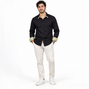 black contrast cuff shirt 2